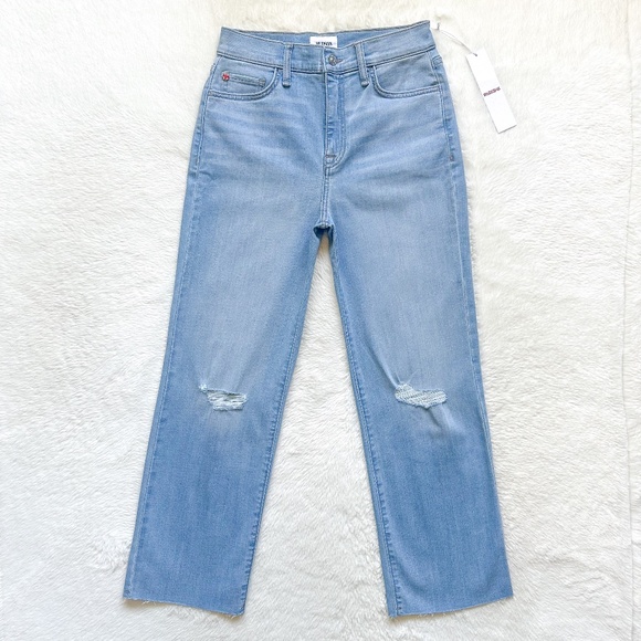 HUDSON Noa Midrise Straight Leg Crop Suri Light Wash Rayon Stretch Jeans - Picture 1 of 11